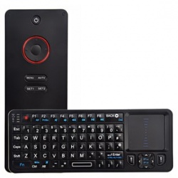 Rii rt-mwk06 i6 2.4ghz wireless uk-layout mini keyboard mouse combo with remote controller touchpad (black)