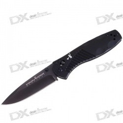 Steel manual-release folding knife with clip (22.6cm full-length)